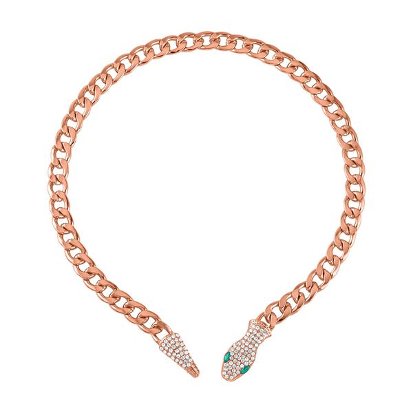 Gr&uuml;ner Kristall Halskette ca. 56 cm ros&eacute;vergoldet