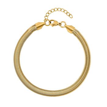 Schlangen Armband, ca. 19 cm, Edelstahl IP-Gelbbeschichtung ca. 6,00g, goldfarben