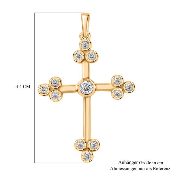 Moissanit Kreuz Anh&auml;nger - 0,77 ct. image number 7