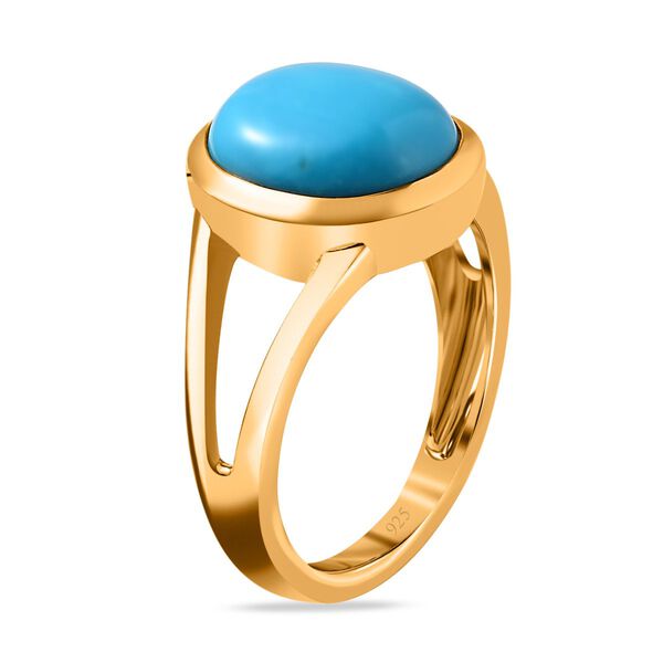 Amerikanischer, nat&uuml;rlicher Sleeping Beauty T&uuml;rkis Ring, 925 Silber Gelbgold Vermeil, (Gr&ouml;&szlig;e 20.00) ca. 4.28 ct image number 5