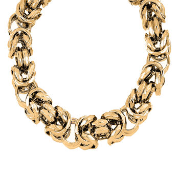 Feinste handgefertigte italienische K&ouml;nigs-Halskette in vergoldetem 925 Silber, 50cm
