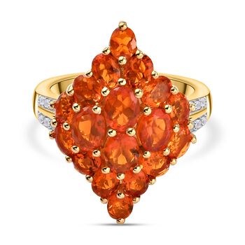 Salamanca Feueropal-Ring, 925 Silber vergoldet (Gr&ouml;&szlig;e 21.00) ca. 2.76 ct
