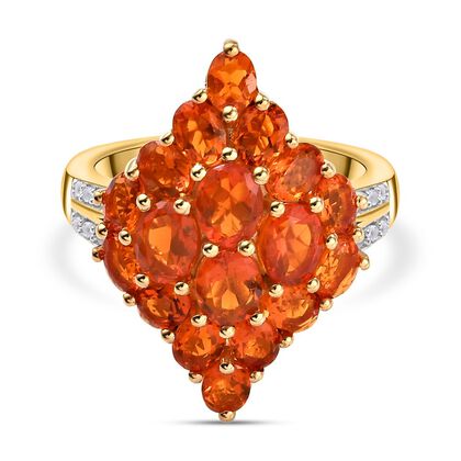 Salamanca Feueropal-Ring, 925 Silber vergoldet (Gr&ouml;&szlig;e 21.00) ca. 2.76 ct