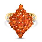 Salamanca Feueropal-Ring, 925 Silber vergoldet (Größe 21.00) ca. 2.76 ct