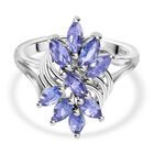Tansanit Ring 925 Silber rhodiniert (Größe 20.00) ca. 1,25 ct