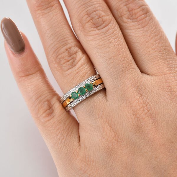 Zweifarbiger Kagem sambischer Smaragd Ring - 0,54 ct. image number 3