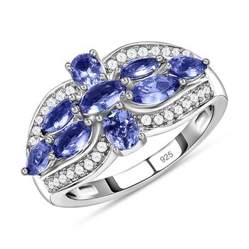 Tansanit und Zirkon Ring - 1,53 ct.