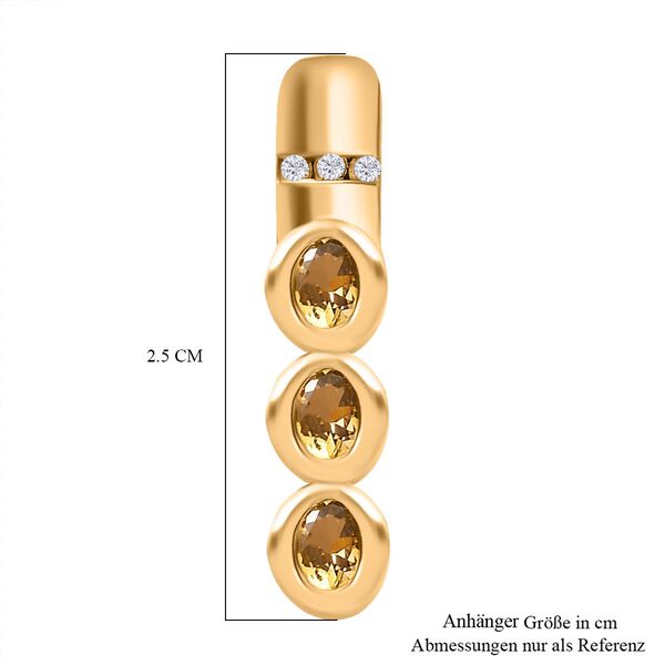 AA Nat&uuml;rlicher goldener Tansanit und Zirkon Anh&auml;nger - 0,64 ct. image number 6