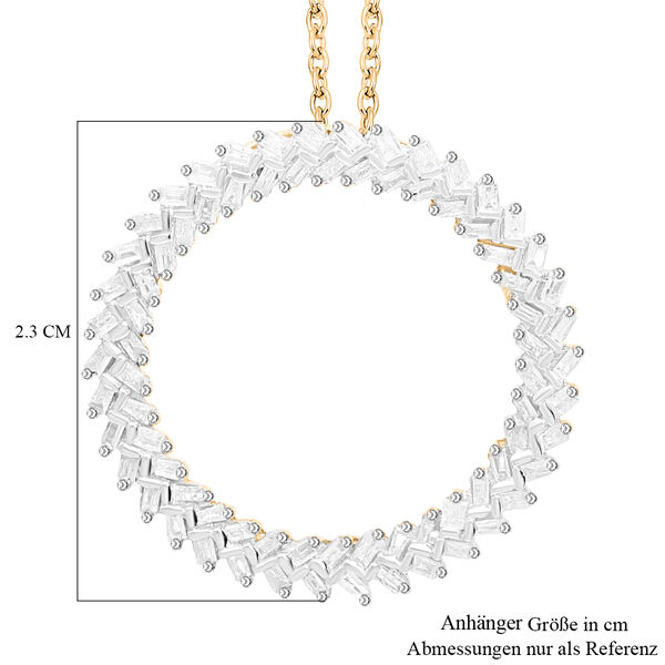 Diamant-Anh&auml;nger mit 45cm Kette, 925 Silber Gelbgold Vermeil - 0,50 ct. image number 7