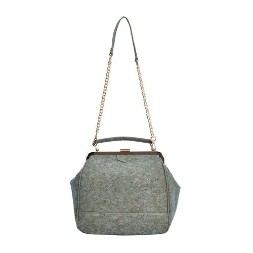 Rucksack aus Naturkork mit Schultergurt, Grünblau image number 0
