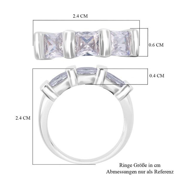 LUSTRO STELLA weißer Zirkonia Ring im Trilogie-Design image number 6