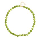 Gr&uuml;ner Quarzit Halskette ca. 45 cm Reiner Edelstahl IP-Gelbbeschichtung ca. 296.00 ct