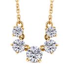 Moissanit Halskette ca. 45 cm 925 Silber 750 Gelbgold Vermeil ca. 2.14 ct