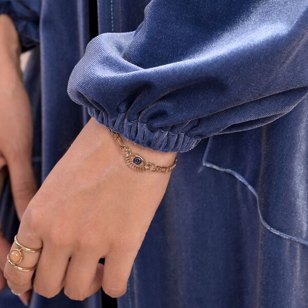 Lange Strickjacke aus Samt, Blau image number 6