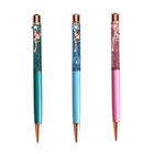 3er-Set Kugelschreiber mit Blumen-Clip, Metall, Mehrfarbig