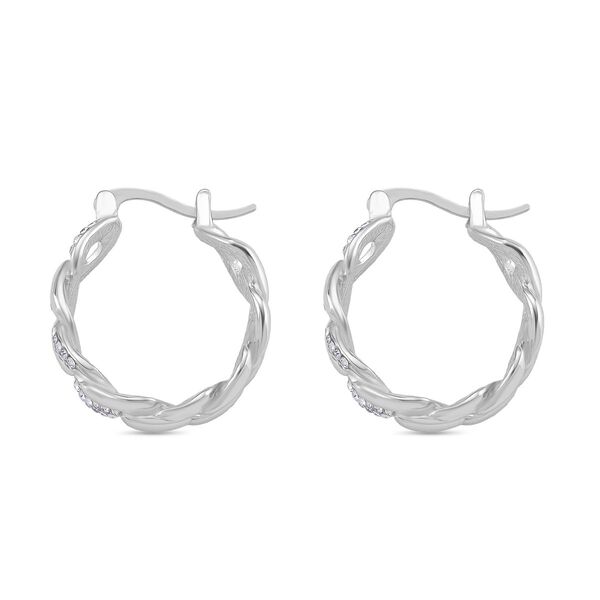 Weißer Kristall Ohrringe Nickelfreies Messing Standard image number 3