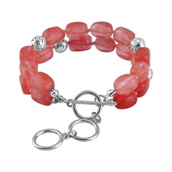 Doppellagiges Kirsche Quarz-Armband, 18 cm - 200 ct.