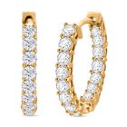 LUXURIANT DIAMOND - Lab Grown Diamant SI-GH Ohrringe 925 Silber Gelbgold Vermeil ca. 2,00 ct.