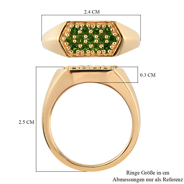 Nat&uuml;rlicher Chromdiopsid Ring 925 Silber vergoldet  ca. 0,68 ct image number 6