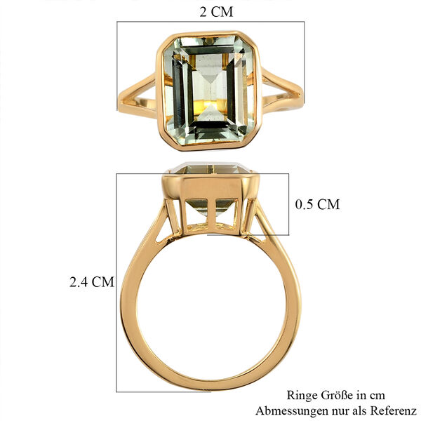 Prasiolith Solitär Ring in Silber, 4,19 ct. image number 6
