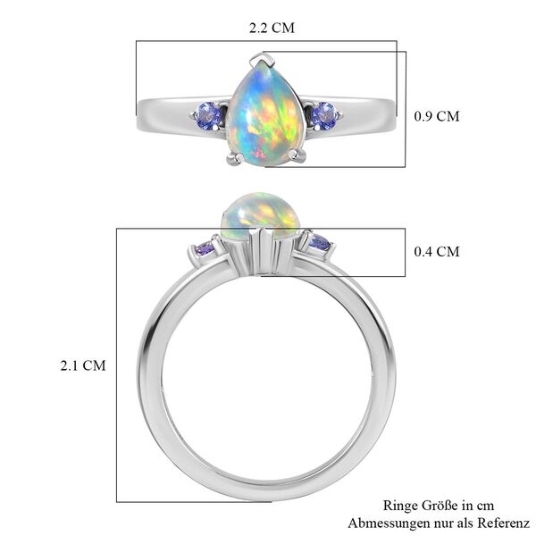 AA nat&uuml;rlicher, &auml;thiopischer Welo Opal und Tansanit Ring - 0,76 ct. image number 8