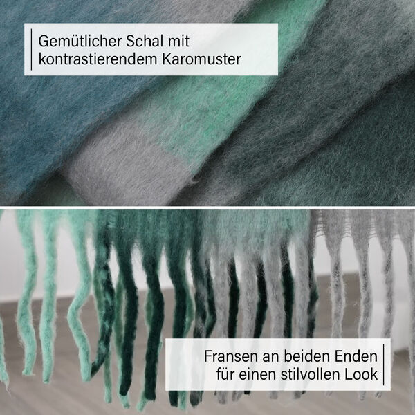 Weicher Karo-Schal, Gr&uuml;n image number 4