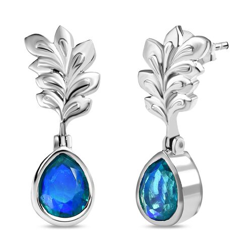 Paraiba Pfau Triplett Quarz Ohrringe - 2,73 ct. image number 0