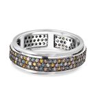 Blauer Diamant P3, Gelber Diamant Ring 925 Silber rhodiniert (Größe 18.00) ca. 1,00 ct