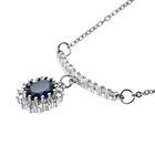Simulierte, blaue Kristall und Zirkonia-Halskette, 50 cm - 1.50 ct. image number 2
