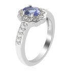 AA Tansanit Ring 925 Silber Platin-Überzug image number 3