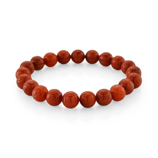Flexibles rotes Jade Armband - 150 ct.