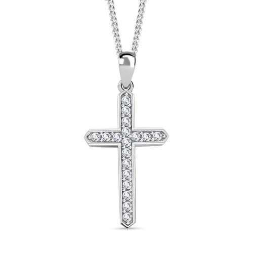 Moissanit Kreuz Anhänger mit 45cm Kette - 0,45 ct. image number 0