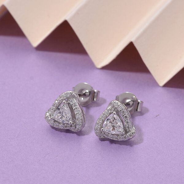 RADIANTA GRA zertifiziert Moissanit (D-VVS) Ohrringe 925 Silber rhodiniert ca. 0.76 ct image number 2