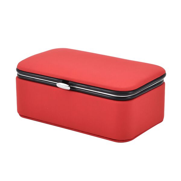 Schmuck-Organizer mit Anlaufschutz Futterung, 12x7,5x5 cm, Rot image number 2