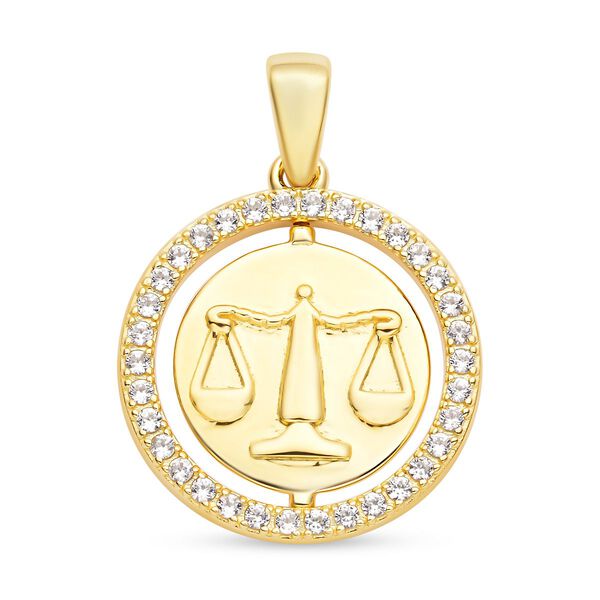 Wei&szlig;er Zirkon Waage-Anh&auml;nger - 0,63 ct.