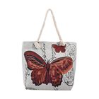 Jute Handtasche, Schmetterlings-Muster, 42x34 cm, Schmetterling image number 0