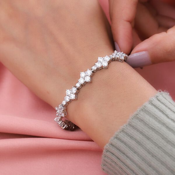 LUSTRO STELLA Hergestellt mit ZIRKONIA Armband ca. 19 cm 925 Silber Platin-&Uuml;berzug 21,76 ct image number 3