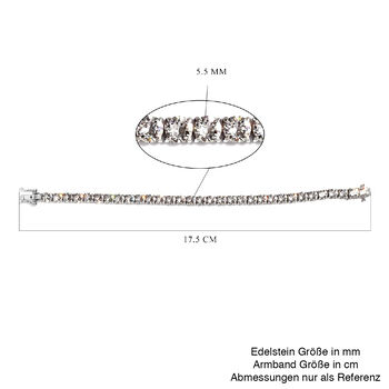 LUSTRO STELLA - &ouml;sterreichisches, wei&szlig;es Kristall-Armband, 19 cm lang, 925 Silber platiniert ca. 13,81 ct