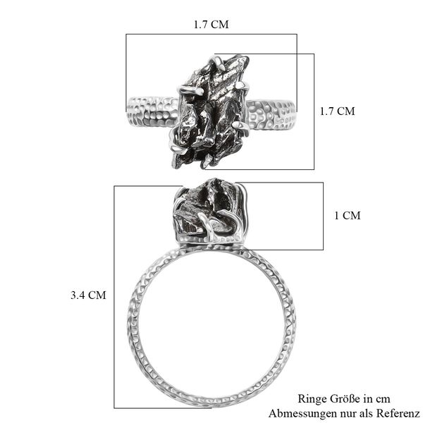 D'Joy Meteorit Ring 925 Silber rhodiniert (Größe 19.00) ca. 20,05 ct image number 6