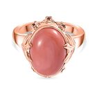 Natürlicher, AAA Oregon Pfirsich Opal, Mosambik Granat Ring, 925 Silber Roségold Vermeil (Größe 17.00) ca. 4.07 ct