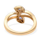 AA Tansanit und Zirkon Bypass Ring 925 Silber vergoldet  ca. 0,84 ct image number 5