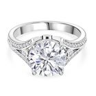 Weißer Zirkonia Ring Nickelfreies Messing rhodiniert (Größe 21.00)