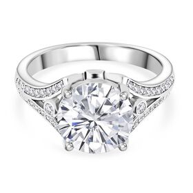 Weißer Zirkonia Ring Nickelfreies Messing rhodiniert (Größe 21.00)