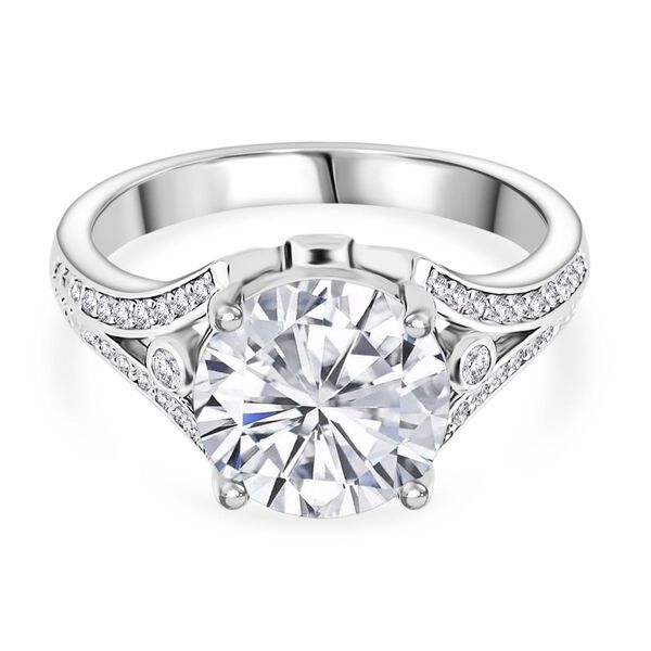 Weißer Zirkonia Ring Nickelfreies Messing rhodiniert (Größe 21.00) image number 0