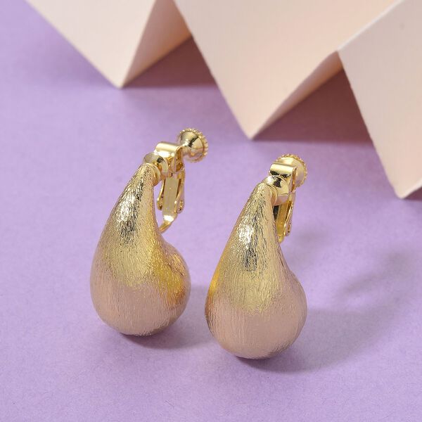 Designer-inspiriert- Tropfen Ohrringe, Messing, Goldfarben image number 2