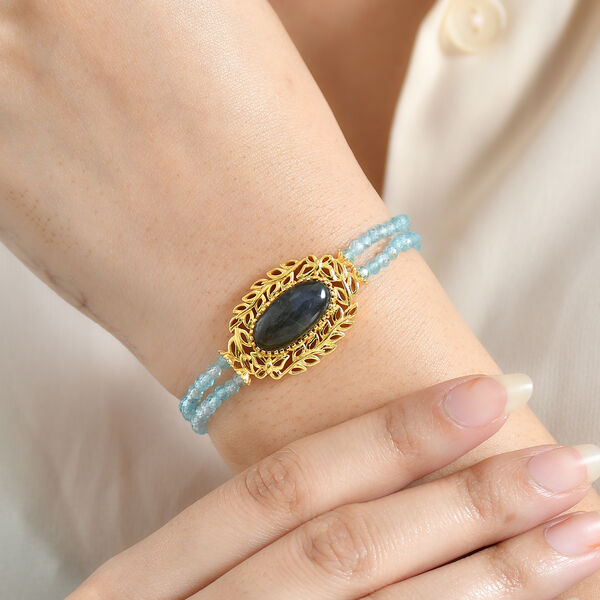 EVER TRUE AAA Labradorit, Apatit Armband ca. 19 cm Nickelfreies Messing ca. 22,64 ct. image number 3