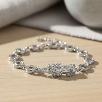 Nickelfreies Messing Armband ca. 18 cm + 2.5 cm Extender, ca. 13,50g, Silberfarben