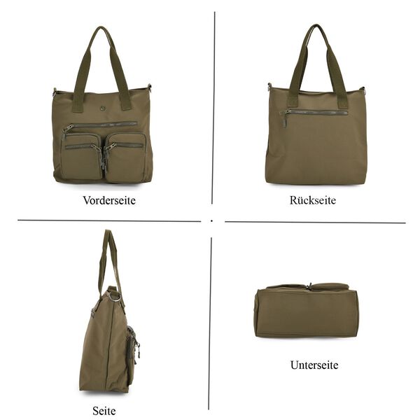 Crossbody-Schultertasche mit Mehrfachfächern, 31x30x14cm, Grün image number 5