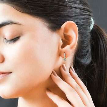 AAA Turkizit und wei&szlig;e Zirkon-Ohrringe - 1,39 ct.