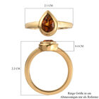 Madeira Citrin Solitär-Ring, 925 Silber vergoldet  ca. 0,64 ct image number 6